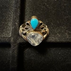 Nicky Butler Claddagh Moonstone Turquoise Ring Size 6
